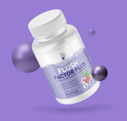 Flush Factor Plus supplement bottle with natural ingredients